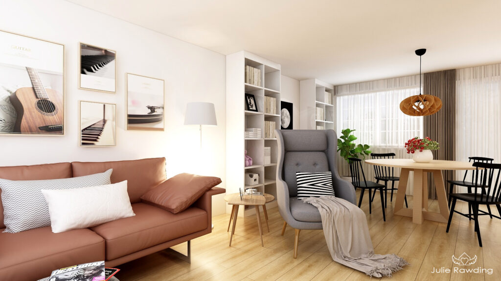 scandinavian living room e-design