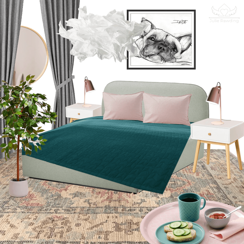 bedroom - mood board green and grey