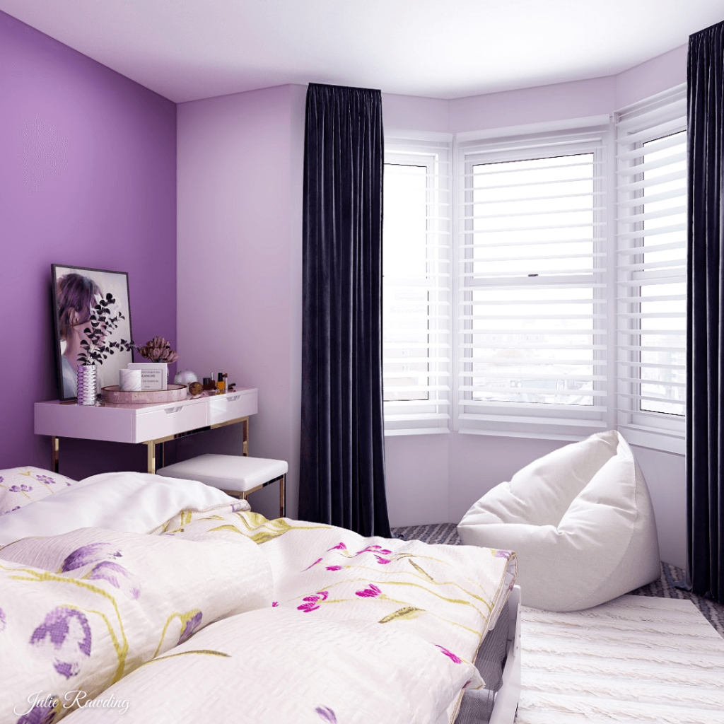 purple bedroom 3d design 06