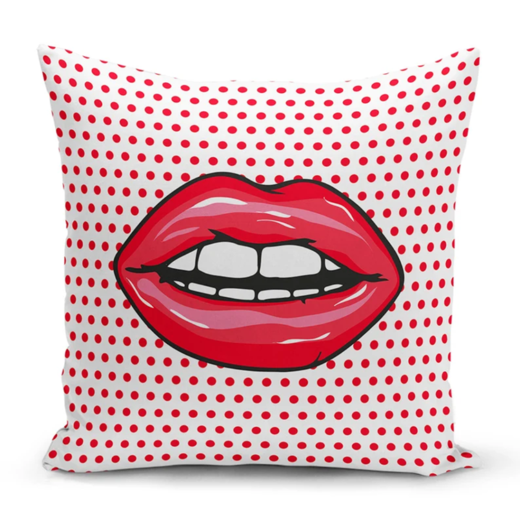 Lips Pattern Pillowcase, home decor inspired by lips