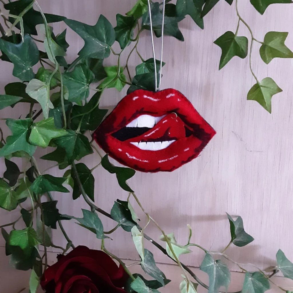 quirky hanging lip decoration