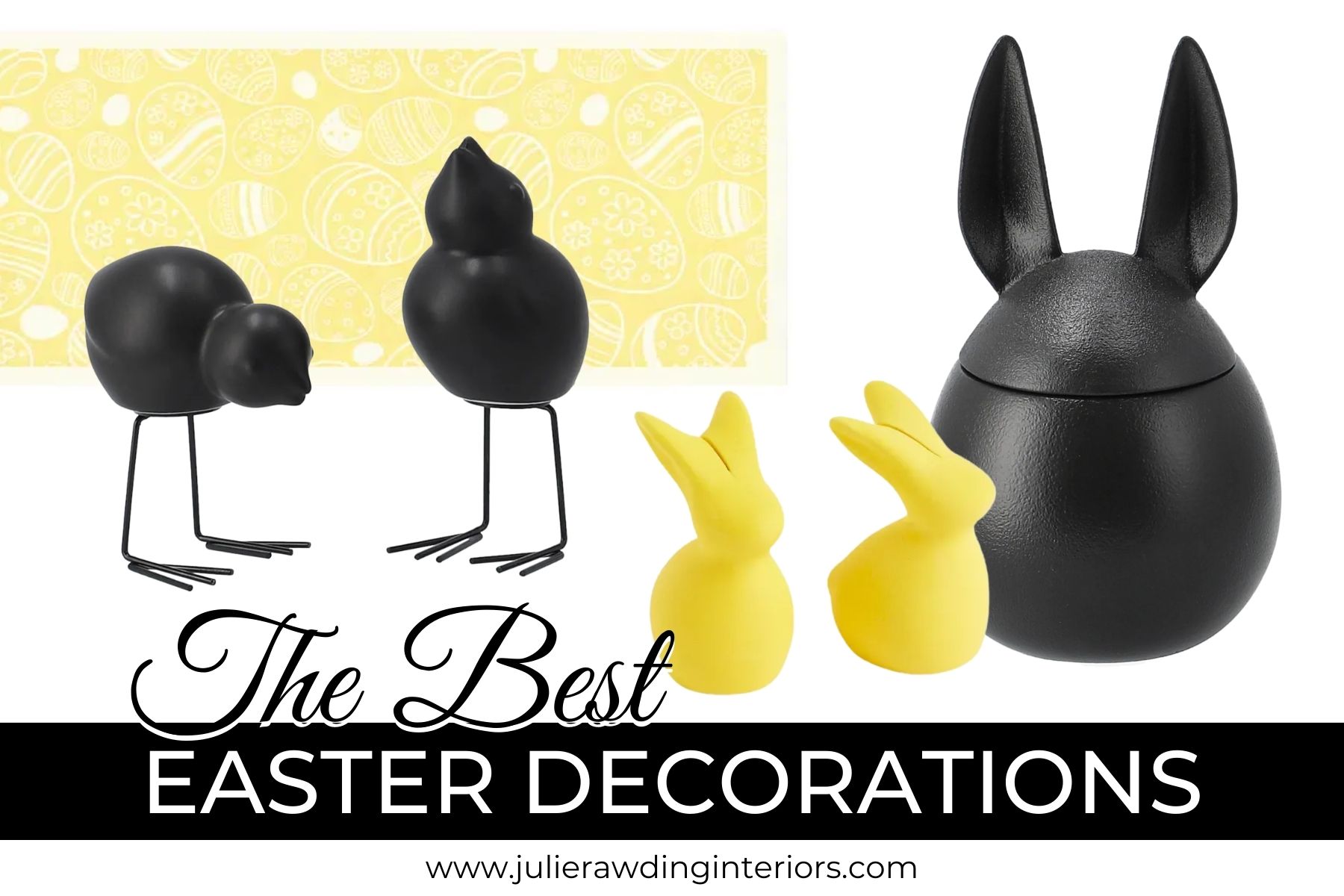 Black and Yellow Easter Decor
