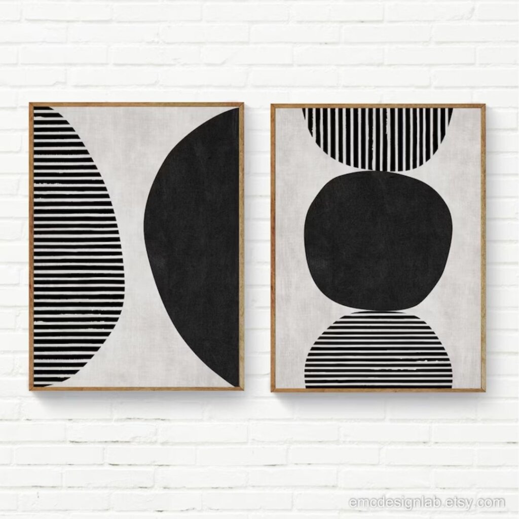 Black and White bedroom - wall art