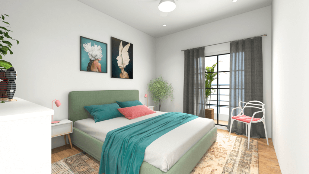 Scandinavian style bedroom - virtual interior design service